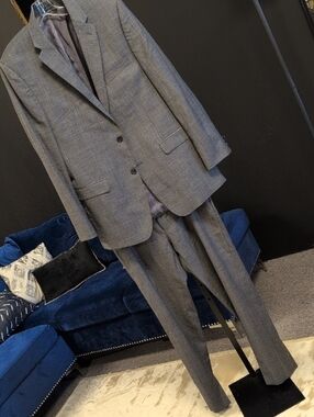 Ralph Lauren Gray Checked Two-Piece Suit - Blazer & Trousers